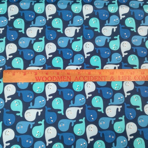 Timeless Treasures Whale Fabric Material Blue Ocean Water Sewing 80x45" - Picture 7 of 8